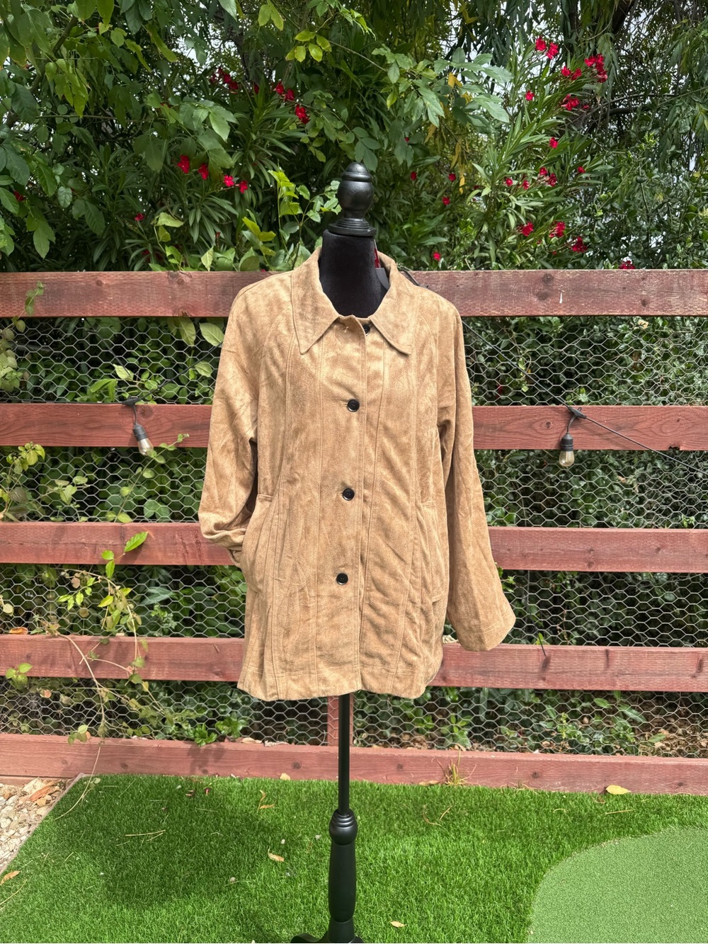 Cider Tan Faux Suede Coat